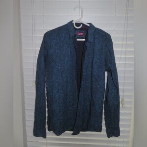 Men's Blue Patterned Button Up